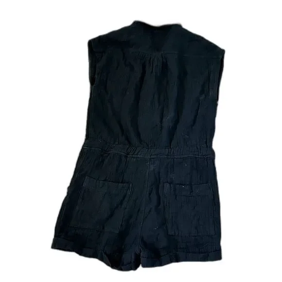 BOHME Brand Linen Blend Waist Tie Romper Women's Size Small - Picture 2 of 4